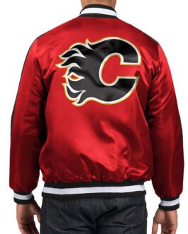 Calgary Flames Red O-Line Satin Jacket