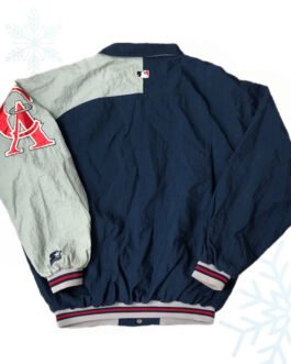 California Angels Silver Gray and Blue Bomber Jacket