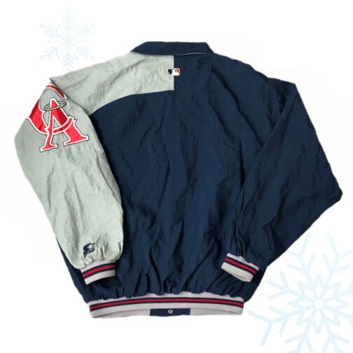 California Angels Silver Gray and Blue Bomber Jacket - Image 2