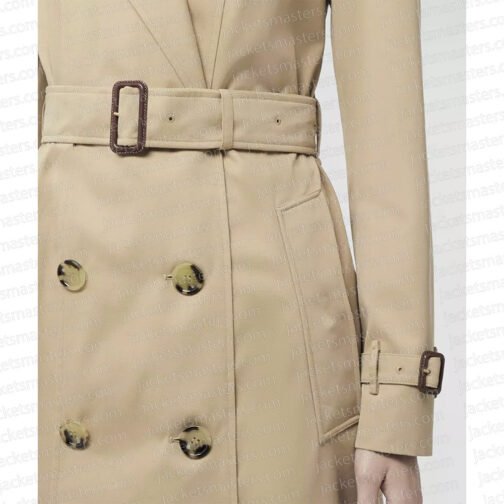 Elizabeth Banks Call Jane Beige Cotton Trench Coat - Image 7