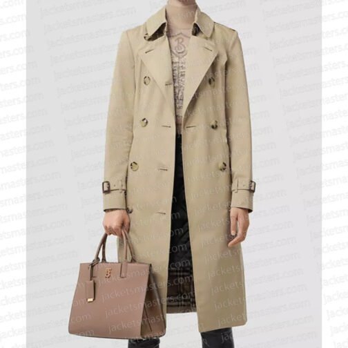 Elizabeth Banks Call Jane Beige Cotton Trench Coat - Image 4
