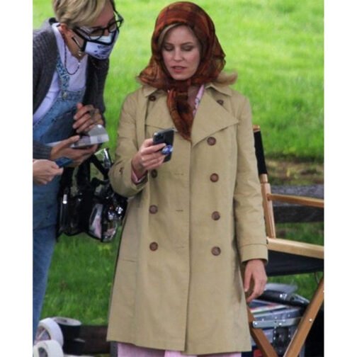 Elizabeth Banks Call Jane Beige Cotton Trench Coat - Image 2