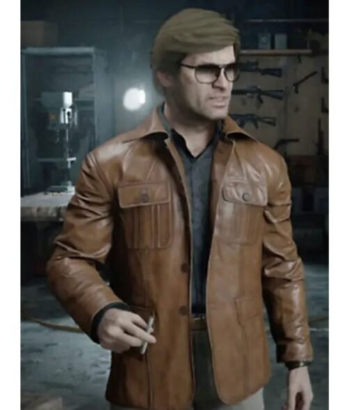 Russell Adler Call of Duty Black Ops Brown Leather Blazer - Image 4