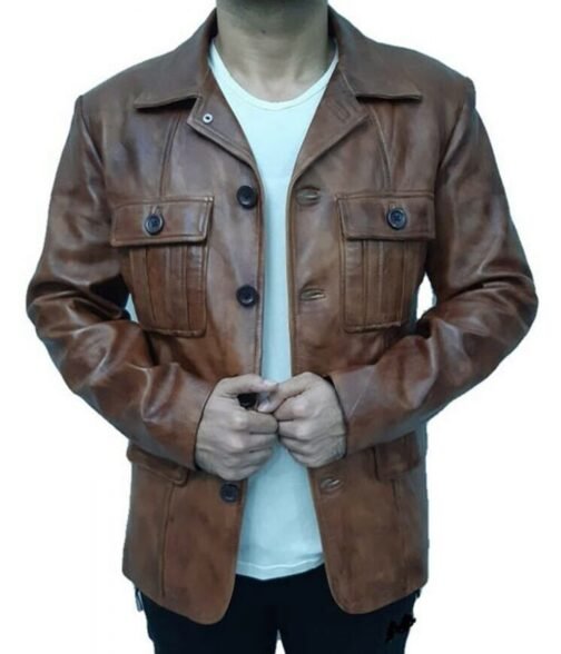 Russell Adler Call of Duty Black Ops Brown Leather Blazer
