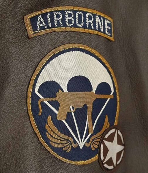 Call of Duty Airborne WWII Brown Leather Jacket - Image 3