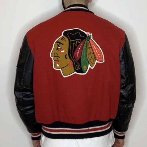 Chicago Blackhawks Campbell Varsity Jacket - Image 2