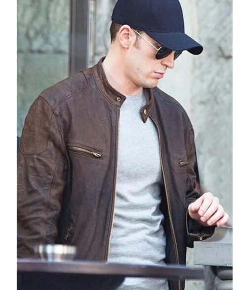 Chris Evans Captain America Civil War Brown Leather Jacket - Image 5