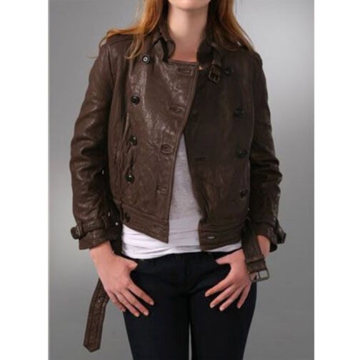 Captain America 2 Scarlett Johansson Brown Leather Jacket - Image 6