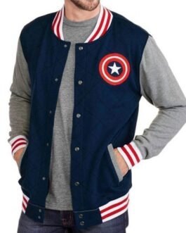 Captain America Blue and Grey Bomber Jacket