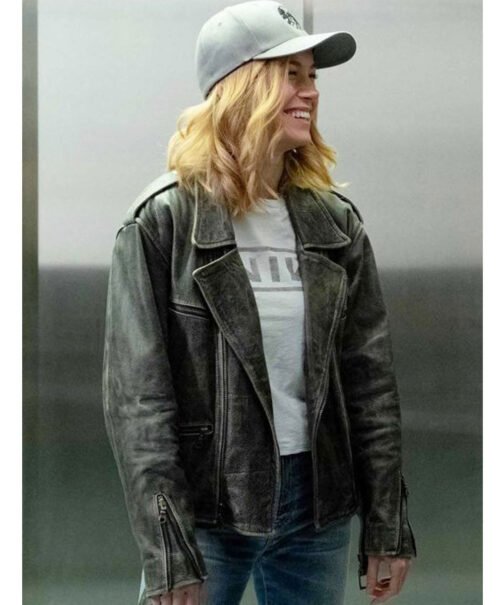 Captain Marvel Brie Larson Black Leather Jacket - Image 5
