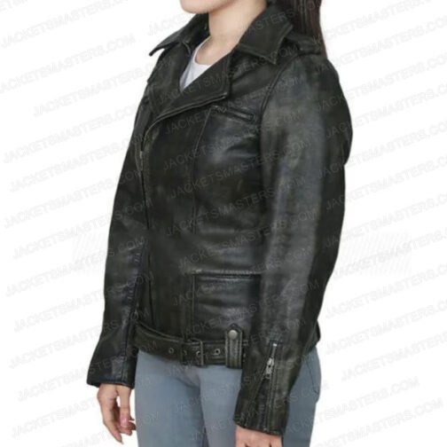 Captain Marvel Brie Larson Black Leather Jacket - Image 4