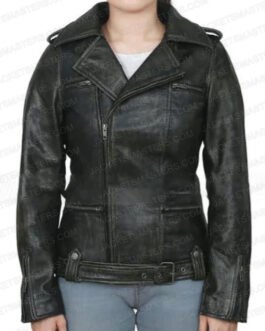 Captain Marvel Brie Larson Black Leather Jacket