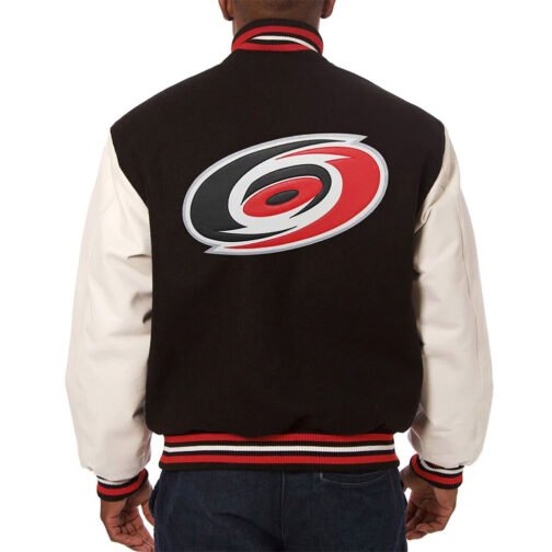 Varsity Carolina Hurricanes Black and White Two-Tone Jacket - Image 2