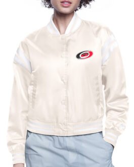 Carolina Hurricanes Printed Logo Varsity Satin Jacket