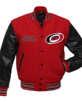 Carolina Hurricanes Varsity Red and Black Jacket