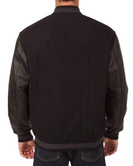 Carolina Hurricanes Varsity Black Wool & Leather Jacket