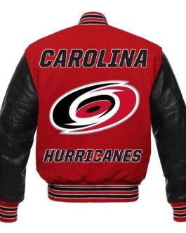 Carolina Hurricanes Varsity Red and Black Jacket