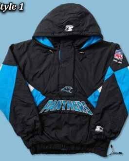 Carolina Panthers Enforcer Hooded Half-Zip Pullover Jacket