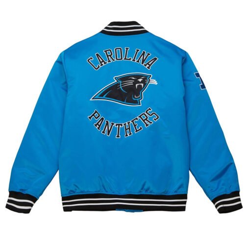 Carolina Panthers Heavyweight Blue Satin Jacket - Image 2