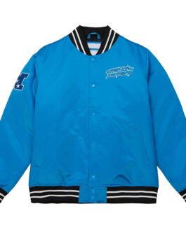 Carolina Panthers Heavyweight Blue Satin Jacket