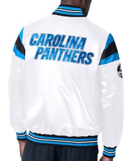Carolina Panthers Midweight White Satin Jacket