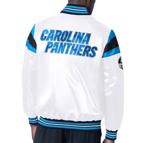 Carolina Panthers Midweight White Satin Jacket - Image 2