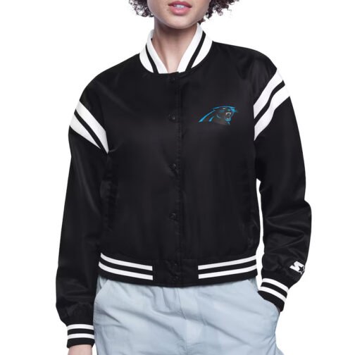 Carolina Panthers Printed Logo Varsity Satin Jacket