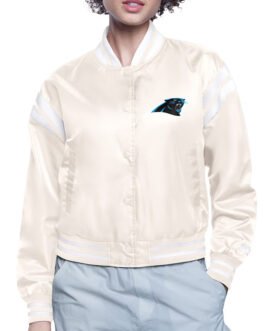 Carolina Panthers Printed Logo Varsity Satin Jacket
