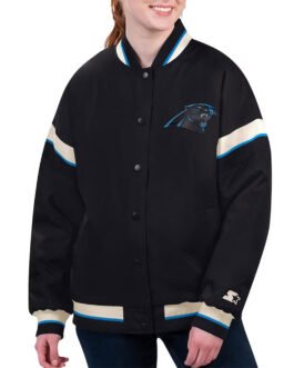 Carolina Panthers Tournament Black Varsity Jacket