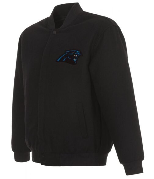 Varsity Carolina Panthers Black Wool Jacket