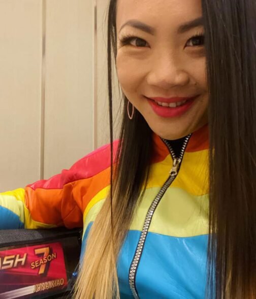 Carrie Bates The Flash Season 07 Color Block Jacket - Image 9