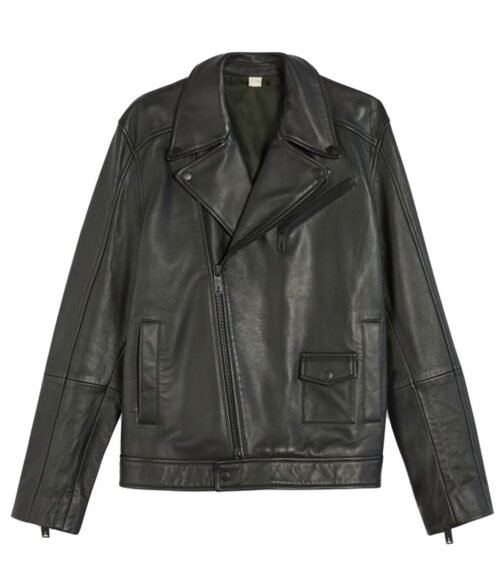 Men’s Classic Carve Black Leather Motorcycle Jacket