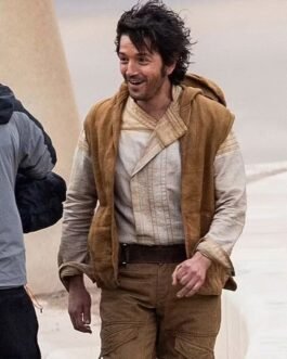 Diego Luna Andor Brown Hooded Vest