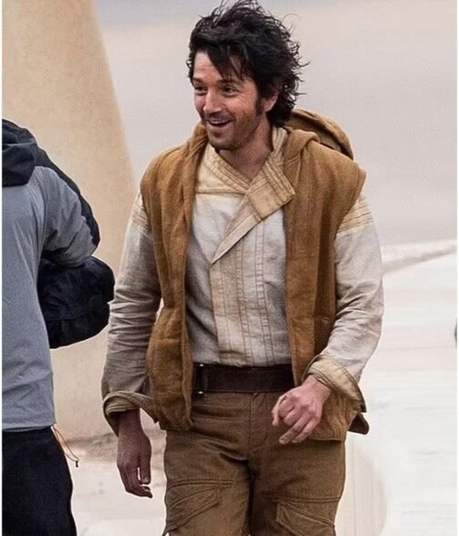 Diego Luna Andor Brown Hooded Vest