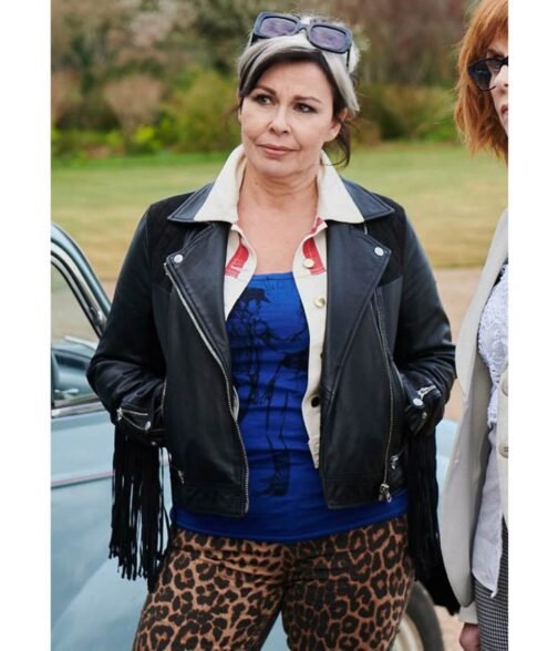 Queens of Mystery Julie Graham Black Fringe Jacket