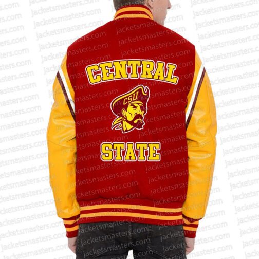 Central State University Burgundy and Gold Varsity Jacket - Image 2