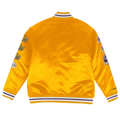 Los Angeles Lakers Champ City Black Satin Jacket - Image 4