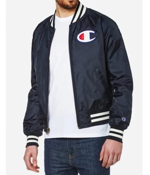 Champion Zipped Bomber Blue/Black Jacket - Image 5