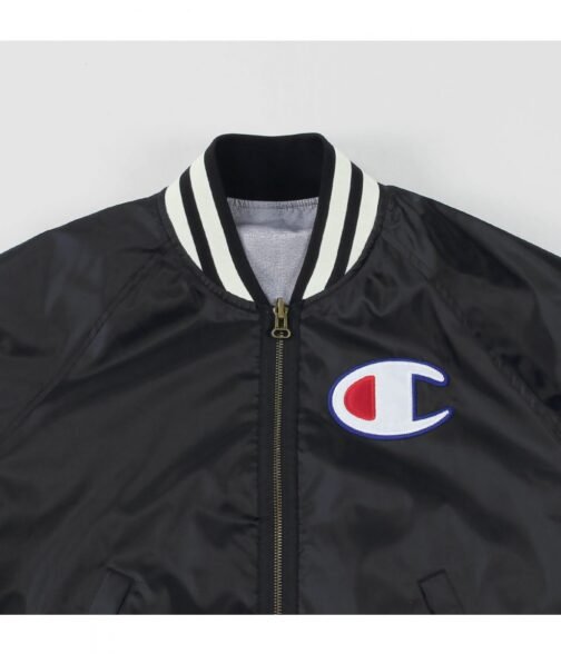 Champion Zipped Bomber Blue/Black Jacket - Image 7
