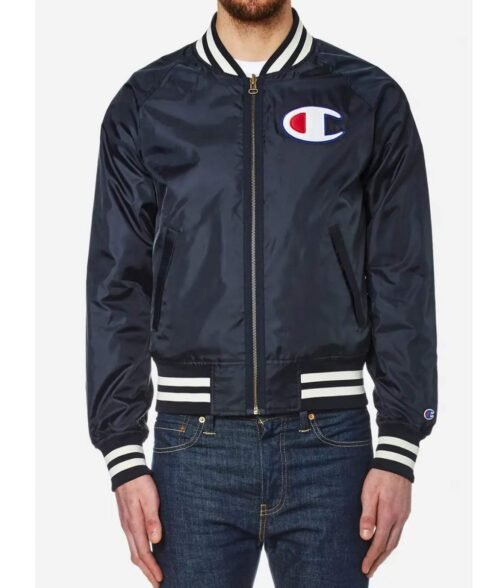 Champion Zipped Bomber Blue/Black Jacket