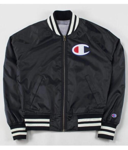 Champion Zipped Bomber Blue/Black Jacket - Image 3