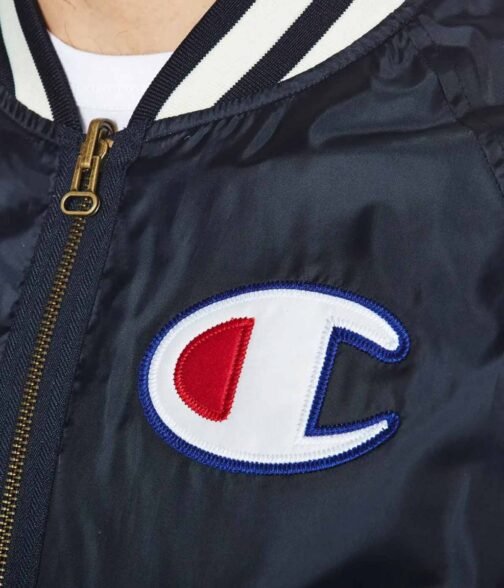 Champion Zipped Bomber Blue/Black Jacket - Image 6