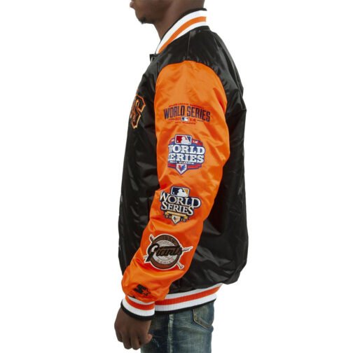 Champs Patches San Francisco Giants Black/Orange Satin Jacket - Image 4