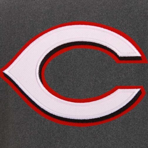 Charcoal/Black Cincinnati Reds Varsity Jacket - Image 3