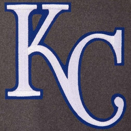 Charcoal/Black Kansas City Royals Varsity Jacket - Image 3