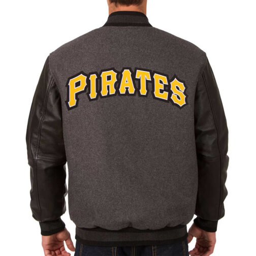 Pittsburgh Pirates Charcoal/Black Varsity Jacket - Image 2