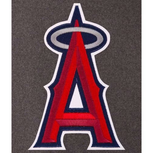 Los Angeles Angels Charcoal/Navy Varsity Jacket - Image 3