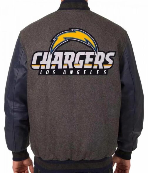 LA Chargers Varsity Charcoal Navy Jacket - Image 2