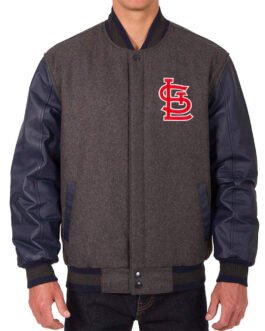 Louis Cardinals Navy and Charcoal Varsity Jacket