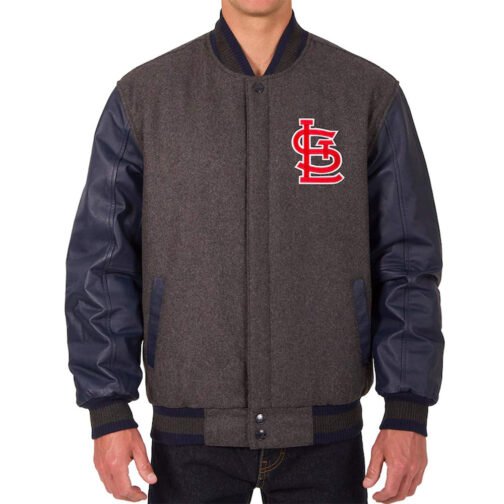 Louis Cardinals Navy and Charcoal Varsity Jacket